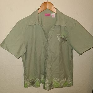 Green button-up